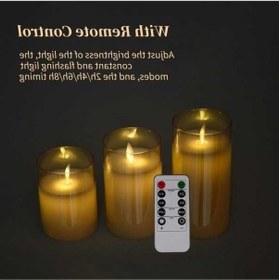 Resim Opulentliving 3'lü Uzaktan Kumandalı Led Mum Seti - Gerçek Alev Efekti, Güvenli Ve Dekoratif, Ev Ve Parti İçin İdeal 