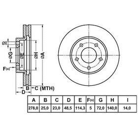 Resim MGA 50315 Fren Diski Ön Mazda 3 03-10 Mazda 5 05- Havalı 276Mm 