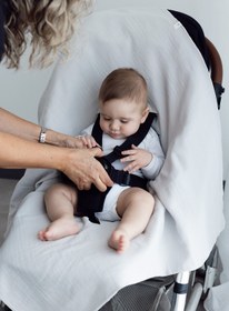 Resim Colors of Joy Organik Pamuk Müslin 2 Katlı Puset Örtüsü Gri 85x85 - Gri / 85x85 