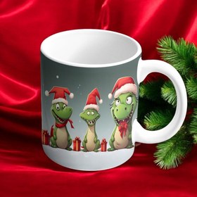 Resim ESC BUTİK Dinazorlu Yeni Yıl Kupası - Beyaz / Standart 