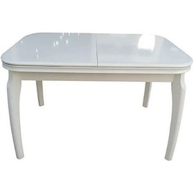 Resim Ornato Açılır Yemek Masası 140'lık Beyaz 