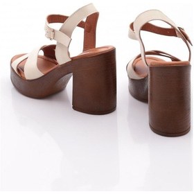 Resim Dgn 2029 Kadin Topuklu Sandalet Bej 