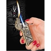 Resim Hk Gift Shop Metal Üç Boyutlu Kabartma Ejderha Çift Yangın Dönüşüm Çakmak Rüzgar Geçirmez Doğrudan Sprey Şişme 