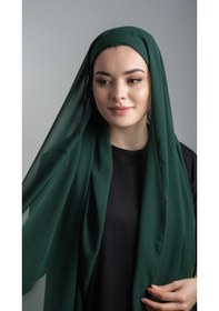Resim Halven Zümrüt Pratik Hazır Geçmeli Şal Şifon Boru Boneli 3001 37 