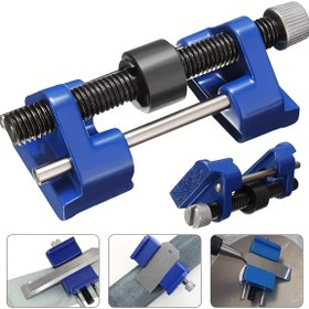 Resim Planörler ve Çekiçler için Ayarlanabilir Açılı Honlama Kılavuzu Çekiç Bileme Jig'i, Mavi ve Siyah Cıvatalarla Demir Malzeme, Bileme Taşı Tutucu Dahil 