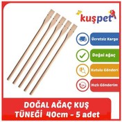 Resim Doğal Ağaç Tahta Kuş Tüneği Tünek 40cm - 5 Adet 