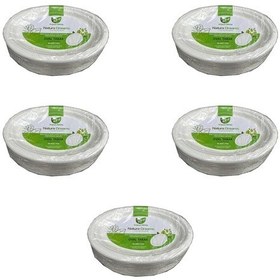 Resim Roll-up Nature Ekolojik Karton Kağıt Tek Kullanımlık Oval Tabak - 20x26 Cm. - 50 Adetlik 5 Paket 