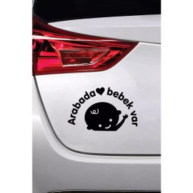 Resim Arabada Bebek Var Sticker Oto Motor Laptop Duvar Folyo Sticker 60 x 36 cm 