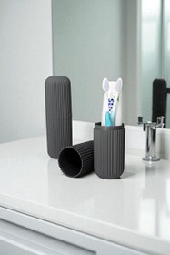 Resim Mithra Life Seyahat Tipi Gri Plastik Diş Fırçası Gözlük Aksesuar Saklama Kutusu MIT1209 