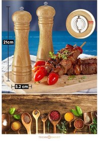 Resim Doğal Ahşap Değirmen Karabiber Tuz Kahve Baharat Öğütücü Manuel El Değirmeni 