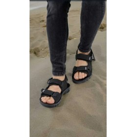 Resim Waykon Foxter Siyah Sport Anatomik Dikişli Erkek Sandalet Mat Siyah Renkli Rahat Tasarım 