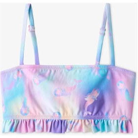 Resim Penti Renkli Kız Çocuk Mermaid Bandeau Bikini Takımı 