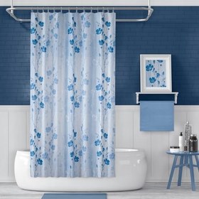 Resim Banyo Duş Perdesi 4246 110x200 Perde Borusu Askı Aparatı 90x130 Hediyeli 