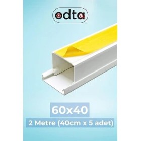 Resim 2 Metre (60X40MM) Kendinden Yapışkanlı Klima Borusu Gizleyici Kablo Kanalı | 2m (5 Adet x 40CM) Kablo Gizleyici 