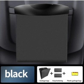 Resim Dashanshop Siyah Deri Çöp Kutusu Sızdırmaz Koku Yapmaz Araç Bagaj Çöp Torbası 
