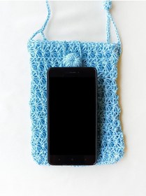 Resim VALAR Yazlık Hasır Çanta / Telefon Çantası Mavi 