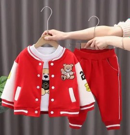 Resim Kırmızı 3 Parça Bebek ve Çocuk Beyzbol Takım Seti - 110 Cm 4 Yaş 