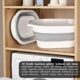 Resim Jouis Katlanabilir Çamaşır Sepeti,Katlanabilir Oyuncak Sepeti, Plastik Çamaşır Sepeti, Katlanabilir Çamaşır Selesi Hacmiyle İdeal Depolama İdeal Boy 