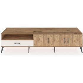 Resim Hyperion Tv Ünitesi 3 Raflı Tek Çekmeceli 3 Kapaklı 220x44x51 Çam-çam/aytaşı Atlas Çam/aytası - Atlas Çam 