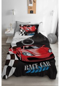 Resim Arabalı Tek Kişilik Pike (Yastık Kılıflı) 