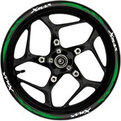 Resim Storizaa Xmax Beyaz yazılı yeşil reflektif pençe şeritli 