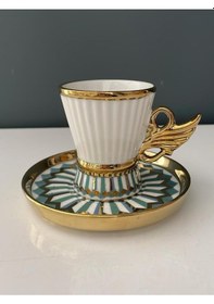 Resim Roykıng Mavi-yeşil 6 Kişilik Kahve Fincan Takımı Mavi - Yeşil 