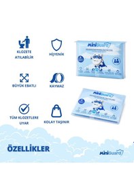 Resim MiniGuard Klozete Atılabilir Klozet Örtüsü Easyflush Özel Sistemli, Suda Çözünür, Tek Kullanımlık, Hijyenik 24 Adet 
