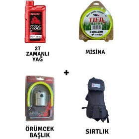 Resim Motorlu Tırpan Seti Misina-yağ-örümcek Başlık-sırtlık 