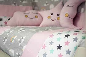 Resim Mountain Bebek Uyku Seti (Pembe, 70x110) 