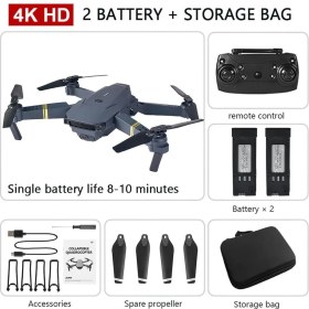 Resim Tastech Çift Bataryalı Çift Kameralı Drone Uzaktan Kumandalı App Destekli Pervane Korumalıklı Quadcopter 