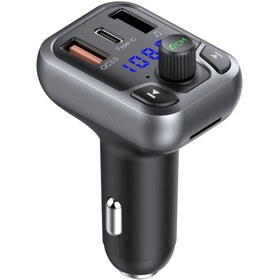 Resim m.tk moveteck M63 Araç Fm Transmitter Bluetooth Araç Kiti Type C Pd Hızlı Şarj Dijital Ekran Tf/Sd Kart Usb Çakmak 