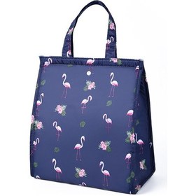 Resim Taşınabilir Yalıtılmış Termal Soğutucu Çanta Koyu Mavi 