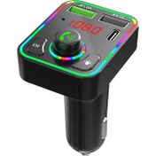 Resim F3 Araba Fm Verici LED Arka Alıcı Mp3 Çalar 3.1A USB Şarj Çift USB Şarj-Siyah (Yurt Dışından) 