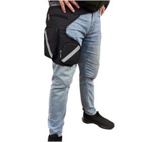 Resim Microcase Su Geçirmez 3 Gözlü Reflektörlü Ayarlanabilir Motosiklet Kurye Bel Bacak Çanta - Al3253 