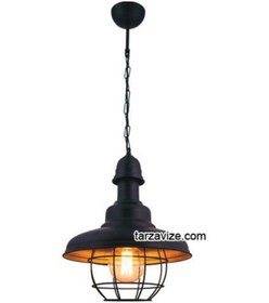 Resim Tarzavize Trt10 Dekoratif Siyah Kafesli Retro Sarkıt Avize 