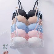 Resim Adet Dantel Push-Up Sütyen, Kadınlar İçin Spor Sutyeni, İnce Askılı Çıkarılabilir Straplı Ağır Dolgulu İç Çamaşirsız Öndan Klipsli Ince Itmeli Sütyen, 5'li Paket 