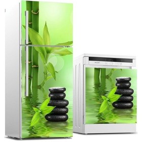 Resim Buzdolabı Ve Bulaşık Makinası Beyaz Eşya Sticker Kaplama Bambu Si 