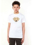 Resim Dog Head Köpek Baskılı Unisex Çocuk Beyaz T-Shirt (534795723) 