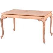 Resim Mavikoltukdöşeme Ms - Msa 226 / 140 Cm Oymalı Bombeli Yemek Masası Cilasız 