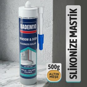 Resim Badem10 Altın Meşe Renkli Boyanabilir Genel Amaçlı Kolay Uygulanır Inşaat Mastik 500 gr Golden Oak 