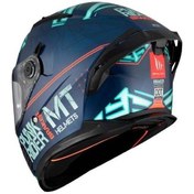 Resim MT Helmets Braker SV Punk Rider C7 Gloss Motosiklet Kaskı Parlak Mavi - Beyaz 