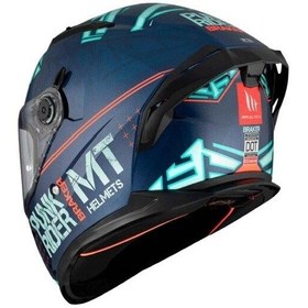 Resim MT Helmets Braker SV Punk Rider C7 Gloss Motosiklet Kaskı Parlak Mavi - Beyaz 