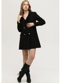 Resim Feminist Astarlı Düğme Kapamalı Blazer Ceket 0105123.01 Siyah 