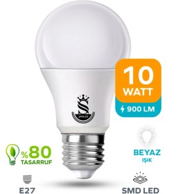 Resim ŞANLED 10W Tasarruflu Beyaz Renk LED Ampul-1 Adettir 