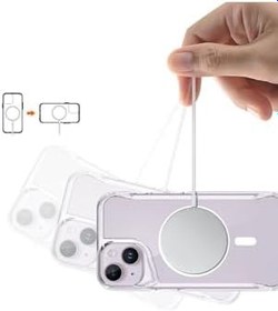 Resim PSR aksesuar Renksiz Magsafe Şarj Özellikli T-Max Magsafe Kılıf-Renksiz iPhone 15 ile uyumlu 