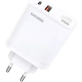 Resim KAKUSİGA 40w Type C + Type A Pd Qualcomm Qc 3.0 Hızlı Şarj Adaptörü 