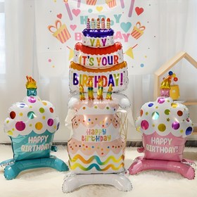 Resim 1pc, Ayakta Duran Taban Balonu, Doğum Günü Pastası Alüminyum Film Balonu, Doğum Günü Partisi Toplanma Balonu, Karikatür Süslemeleri, Bebek Duş Balonu, Ev Dekorasyonu Balonu, Doğum Günü Fotoğraf Aksesuarı, Doğum Günü Partisi Yıldönümü Partisi Sahne Dekorasyonu Düzenlemesi 