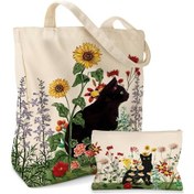 Resim Vkemall Güneşçiçeği Kedi Desenli Isı Transferli Kumaş Çanta Seti - 34x38 Büyük Çanta + Cep Boyutu Çanta, Dayanıklı Ve Çok Amaçlı Güneşgülü Ve Kediler 