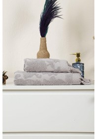 Resim Mira Home Jakarlı Saçaklı Banyo Havlu Takımı Soft Pamuklu Maria Grace 