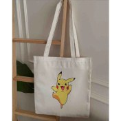 Resim El Yapımı Pikachu Bez Çanta – Özgün Fan Art Tasarım | Koleksiyonluk Hediyelik 